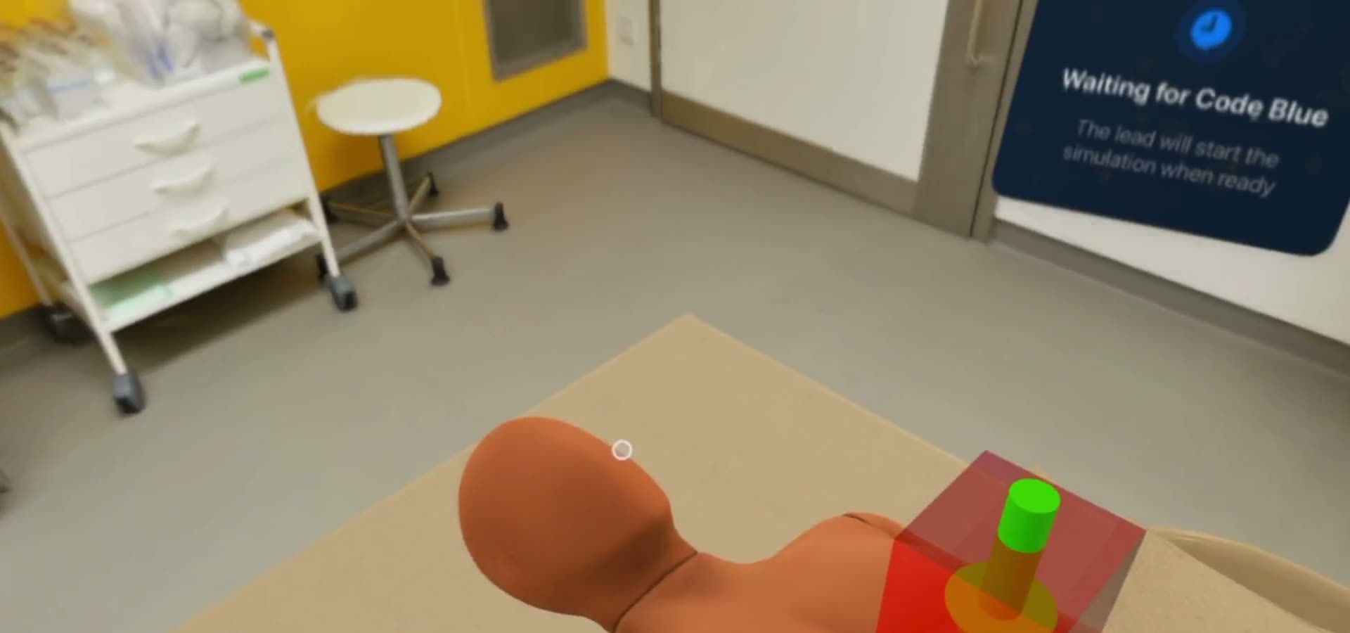 Pulse check target on the patient's wrist