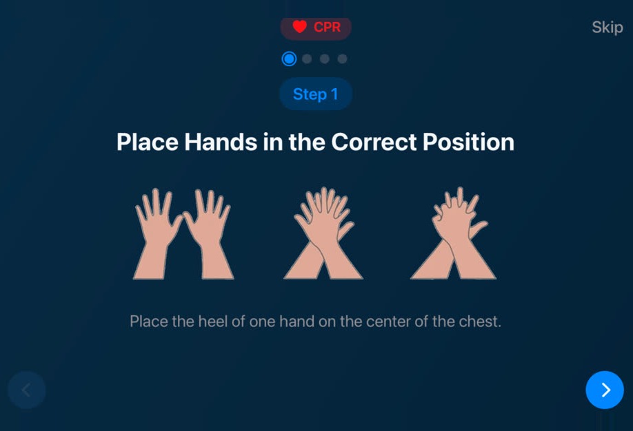Step 1 — place hands in the correct position