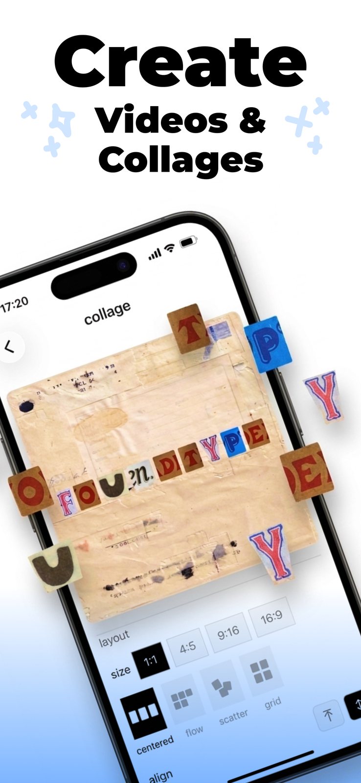 App Store screenshot — Turn letters into videos